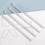 Lkblock 1Pcs Simple Transparent Triangular Straight Ruler Creative 15m/20cm Rulers Drawing Measuring Tools Stationery School Supplies