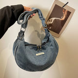 Lkblock Women Denim Shoulder Bag Large Capacity Strap Adjustable Crossbody Bag Vintage Messenger Hobo Bags Casual Handbags 2024 New