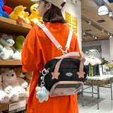 Lkblock Kawaii Women Ita Bags 2024 New Fashion Casual Nylon Patchwork Crossbody Shoulder Bags Daily Students DIY Badge Backpacks