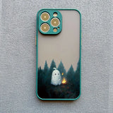 Lkblock Cute Ghost Phone Case For iPhone 16 15 14 Plus 13 12 11 Pro Max Mini XS X XR SE2020 7 8 Plus Shockproof Back Cover Fundas Capa