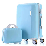 Lkblock ABS+PC luggage set travel suitcase on wheels Trolley luggage carry on cabin suitcase Women bag Rolling luggage spinner wheel