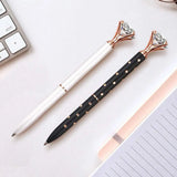 Lkblock Large Diamond Crystal Pen Ballpoint Pen Student Stationery Office Business Gifts 1.0mm Metal Nib Rhinestone Pen Ball Point Pen