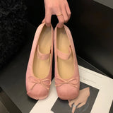 Lkblock Luxury Satin Silk Ballet Shoes Woman Classic Square Toe Bowtie Elastic Band Ballerina Flats Ladies Soft Loafers