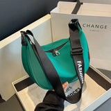 Lkblock Casual Nylon Shoulder Women's Bags New Fashion Trend Travel Crossbody Hobos Bag Luxury Design Handbag Purse Blue Green