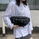 Lkblock Harajuku Dark Work Clothes Versatile Chest Bag South Korea Ulzzang Riding Diagonal Straddle Function Bag Neutral Waist Bag