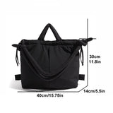 Lkblock Casual Nylon Padded Tote Bag Designer Soft Puffer Women Shoulder Crossbody Bags Simple Vintage Large Capacity Handbags