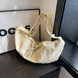 Lkblock Retro Korean Version Ins Hobos Bag Causal Large Capacity PU Soft Simple and Casual New Tote Leather Shoulder Bags