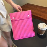 Lkblock Ins Embroidery Tablet Laptop Liner Bag for Xiaomi Ipad Cloth Case Clutch Pouch Makeup Pouch  Travel Cosmetic Organizer