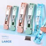 Lkblock Mini Traceless Reusable Hand Clamp Push Stapler Paper Book File Office School Student Binder Binding Tools Supplies Accessories