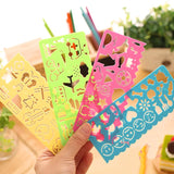 Lkblock 4Pcs/Lot Children Drawing Template Rulers Creative Baby Painting Stencils Scrapbooking DIY Tools Art Craft School Supplies Toys