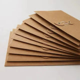 Lkblock 5/10pcs Vintage Kraft Paper Envelopes with Button String Tie Greeting Cards Postcards Letter Pads Cover Korean Stationery Office