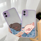 Lkblock Cute Pink Pig Cartoon Phone Case For iPhone 16 14 15 11 13 12 Pro Max Mini For iPhone X XS XR 7 8 Plus SE2 Soft back Covers