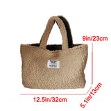 Lkblock Warm Double Sided Tote Women Shoulder Bag Designer Lambswool Handbag Large Capacity Shopper Bags for Women Winter Purse New