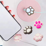 Lkblock 1Pcs Kawaii Cat Paw Cable Organizers Cartoon USB Cord Saver Cover Charger Line Protector Office Supplies Accessories Gifts