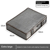 Lkblock 1pc Houndstooth Quilt Clothes Storage Bag Big Capacity Foldable Dustproof Toys Bags Moisture Dust Proof Proof Organizer