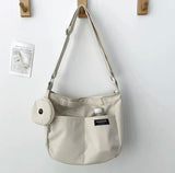 Lkblock Letter Patch Decor Hobo Bag With Coin Purse , Women Bag With Dime Bag