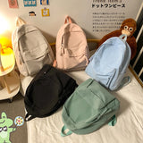 Lkblock Simple Solid Color Backpack Women Waterproof Nylon School Bags For Teenager Girls Bookbag Lady Travel Backbag Shoulder Bag