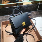 Lkblock Retro Handbags For Women Flap Shape Pure Color Shoulder Crossbody Bags With Golden Hasp  Designer Luxury Messenger Bag