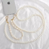 Lkblock DIY Luxury Pearl Chain Crossbody Strap Shockproof Acrylic Lanyard Phone Case for iPhone 14 13 12 PRO 15 Pro Max X XS 12 MINI