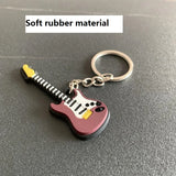 Lkblock Hot Sale Metal Hiphop Rock Y2K Guitar Keychain With Star Heart Cool Fashion Punk Harajuku Music Keyring Bag Pendant Accessories