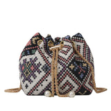 Lkblock Shopper Bags For Women Trend 2024 Cross Body Bohemian Bucket Plaid Women's Shoulder Bag Korean Popular Luxury Designer