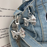 Lkblock Bow Keychain for Women Cute Bag Charms Kpop Key Chains Backpack Silver Car Key Chains Decoration Friend Gift