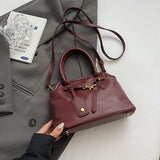 Lkblock PU Leather Retro Tote Bag for Women 2024 Winter Trend New Fashion Y2K Handbags Females Travel Shoulder Crossbody Bags