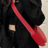 Lkblock Crossbody Bags for Women Luxury Designer Wide Shoulder Strap Red Wedding Handbags Autumn New All-match Shoulder Bag