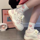 Lkblock Pink Flower Board Shoes for Women Spring Autumn New Designer Korean Platform Sneakers Female Fashion Casual Zapatos De Mujer