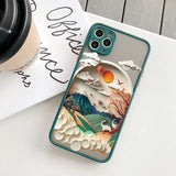 Lkblock Printing Landscape phone case For iPhone 15 14 11 12 13 Pro Max Mini XS X XR 7 8 Plus SE2 Creative Mountains Shockproof Cover