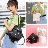 Lkblock Korean Fashion Multifunctional Girl Backpack Rivet Versatile Travel Bag Fashion Design Women Casual Backpack Student Schoolbags