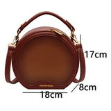 Lkblock Retro Fashion Circular Bags For Women High Quality Texture Chic Shoulder Bag Female All-Match Messenger Bags