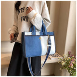 Lkblock Large Denim Bag Totes Handbag and Purses Shoulder Crossbody Bag for Women 2024 New Trendy Designer Ladies Messenger Bags