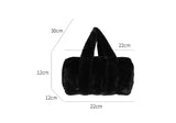 Lkblock Mini Barrel-shaped Purses and Handbags Winter Warm Plush Bags for Women Faux Fur Designer Bag Fluffy Soft Pillow Bag Lady Clutch