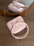 Lkblock Korean 2024 New Sweet Pink Bow Women's Handbag Versatile Small Square Bag Fashion Minimalist Cute Ins