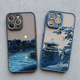 Lkblock Landscape phone case For iPhone 16 15 14 11 12 13 Pro Max Mini 7 8 Plus SE2 XS X XR Japan Series Aestheticism Scenery Back Cover