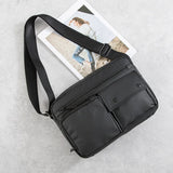 Lkblock Japanese Nylon Travel Shoulder Man Bag Streetwear Style College Teens Sling Men’s Bag Messenger Bags Causal School Cross Bag