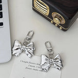 Lkblock Bow Keychain for Women Cute Bag Charms Kpop Key Chains Backpack Silver Car Key Chains Decoration Friend Gift