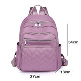 Lkblock Casual Oxford Backpack Women Waterproof School Bag Quality Ladies Travel Bag Solid Color Multiple Pockets Backpack Female