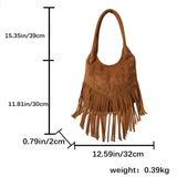 Lkblock Fashion Trending New in Women Shoulder Bags Luxury Designer Totes Handbags For Women 2024 Tassel Female Purses Suede Bucket Bag