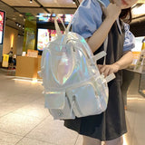 Lkblock Nylon Women Backpack Girls Teenage Student School Bag Korean Version Middle School Student Travel Laptop Backpack