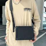 Lkblock Cool Box Bag Niche Design Square Bag Messenger Bag Fashion Trend Shoulder Bag Student Bag