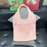 Lkblock Korean Ins Knitting Bag Fashion Retro Shoulder Bag Large Capacity Handbag Solid Color Casual Tote Bag Women's Backpack