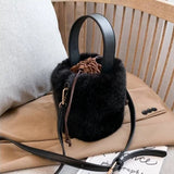 Lkblock Autumn Winter Furry Shoulder Bags Women Fluffy Crossbody Bag Faux Wool Tote Bag for Women Plush Handbag Clutch Top Handle Bag