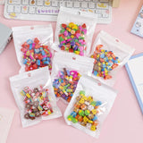 Lkblock 50pcs/bag Kawaii Fruit Animals Erasers Mini Cute Rubber Pencil Eraser for School Kids Gifts Korean Stationery Office Supplies