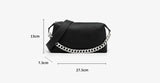 Lkblock Fashion Women Messenger Bag PU Leather Elegant Chain Money Purse Shoulder Crossbody bags Pouch Solid Color ladies Handbags black