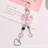 Lkblock Delicate Bow Star Heart Keychain For iphone Creative Lanyard Key Chain Bag Phone Pendant Chain Y2K Kpop Jewelry ﻿Girls Gift