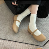 Lkblock 2024 New Women Flats Fashion Round Toe Shallow Mary Jane Shoes Soft Casual Ballet Shoes Low Heel Single Shoes Zapatos De Mujer