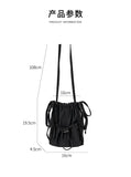 Lkblock Mini Drawstring Crossbody Bags for Women Casual Ruched Shoulder Bag Small Canvas Phone Flap Bag Square Nylon Handbags 2024 Chic