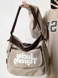Lkblock Korean Fashion Canvas Bags For Women School Book Bag College Students Crossbody Bags Handbags and Purses Shoulder Bag Bolso